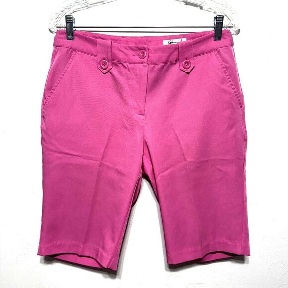 Greg Norman Bermuda Shorts Golf Y2K Pink Modest High Rise 11in Inseam Women sz 4 - Picture 1 of 7
